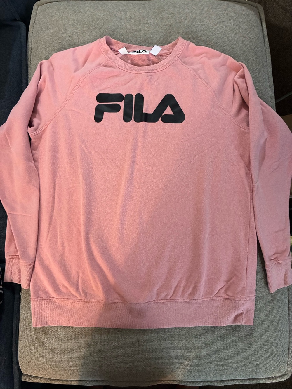 Fila Womens Pink Crewneck Sweatshirt with Black Logo